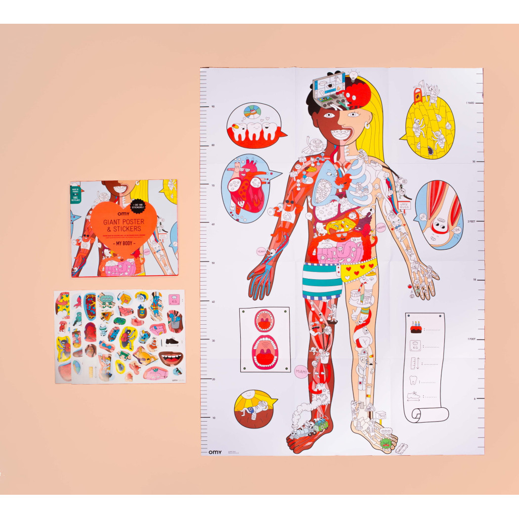 Plakat z Naklejkami - Moje Ciało - OMY