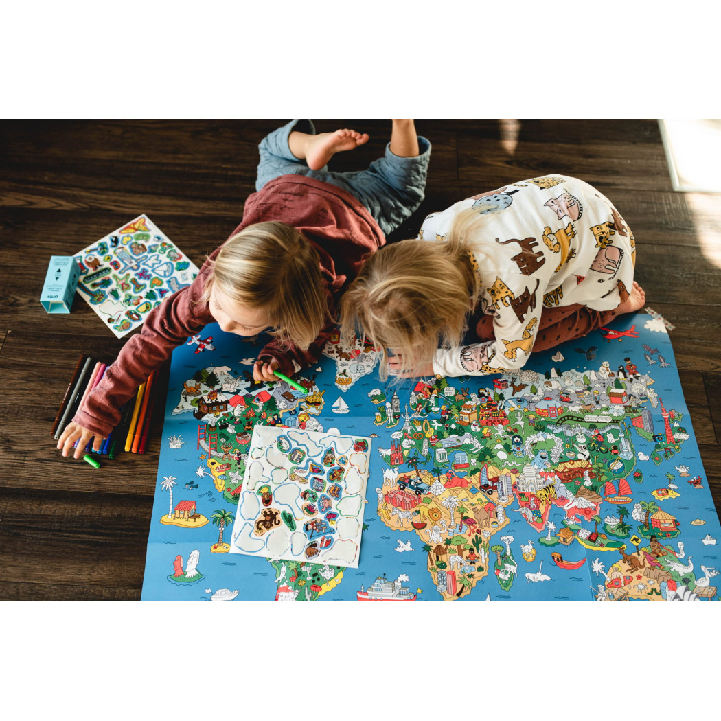 Plakat z Naklejkami - Atlas - OMY