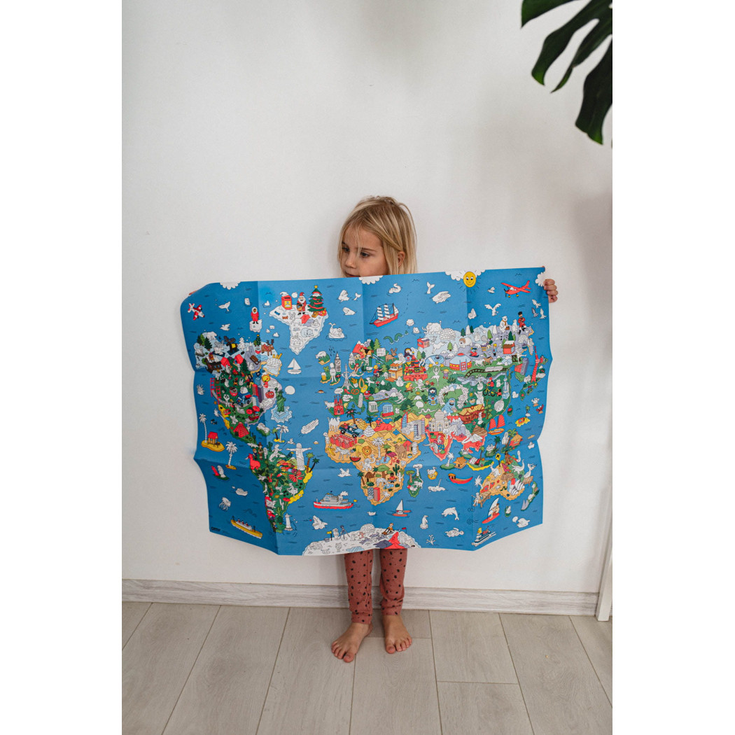 Plakat z Naklejkami - Atlas - OMY