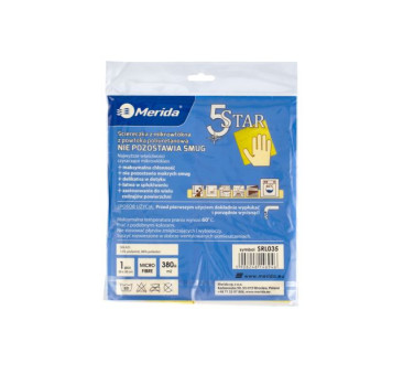 Ściereczka z mikrowłókna powlekanego poliuretanem 5 STAR żółta - BEZ SMUG - Merida