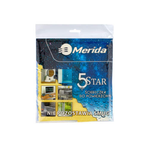 Ściereczka z mikrowłókna powlekanego poliuretanem 5 STAR żółta - BEZ SMUG - Merida