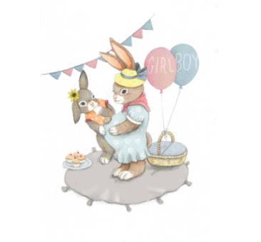 Kartka Na Baby Shower - Hi Little