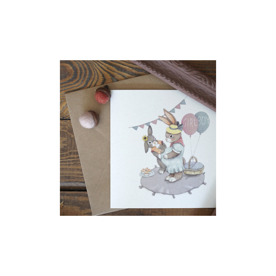 Kartka Na Baby Shower - Hi Little