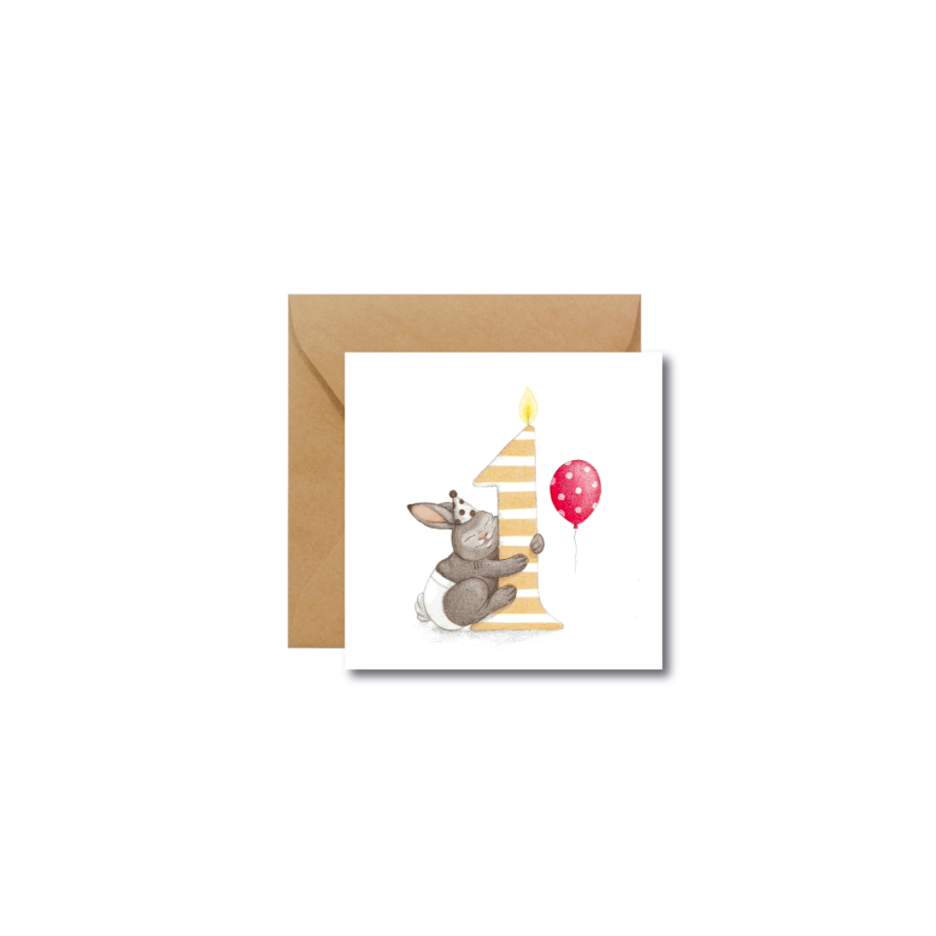 Króliczek - Kartka Na Roczek - Hi Little