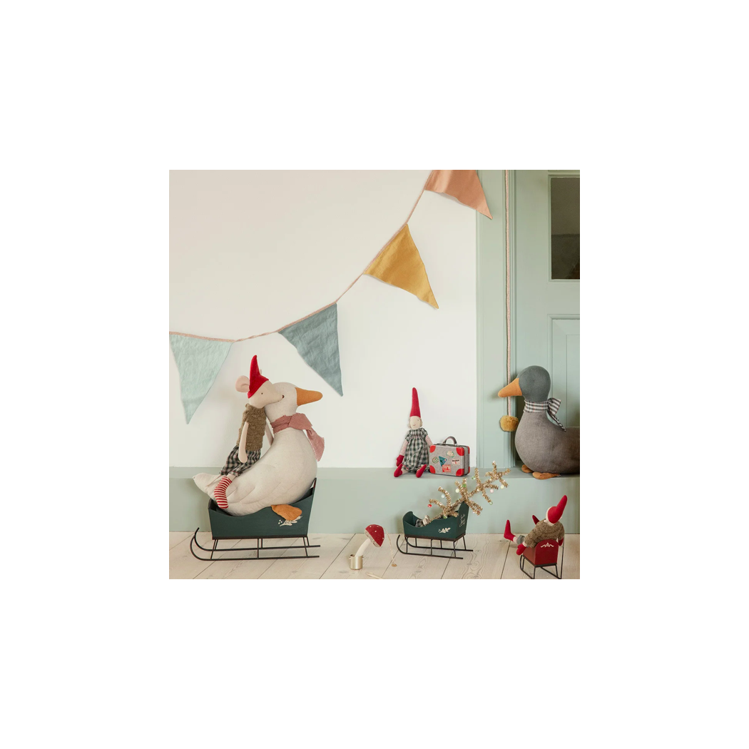 Czerwony Mały Bębenek - Dekoracja Bożonarodzeniowa - Metal Ornament Small Drum Red - Akcesoria dla Lalek - Maileg