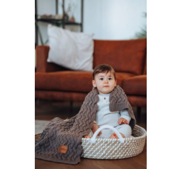 Stoned Brown - Koc z Wełny Merynosa - Brązowy - 85x85 - 100% Wełna Merino - La Millou