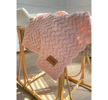 Stoned Pink - Koc z Wełny Merynosa - Różowy - 85x85 - 100% Wełna Merino - La Millou