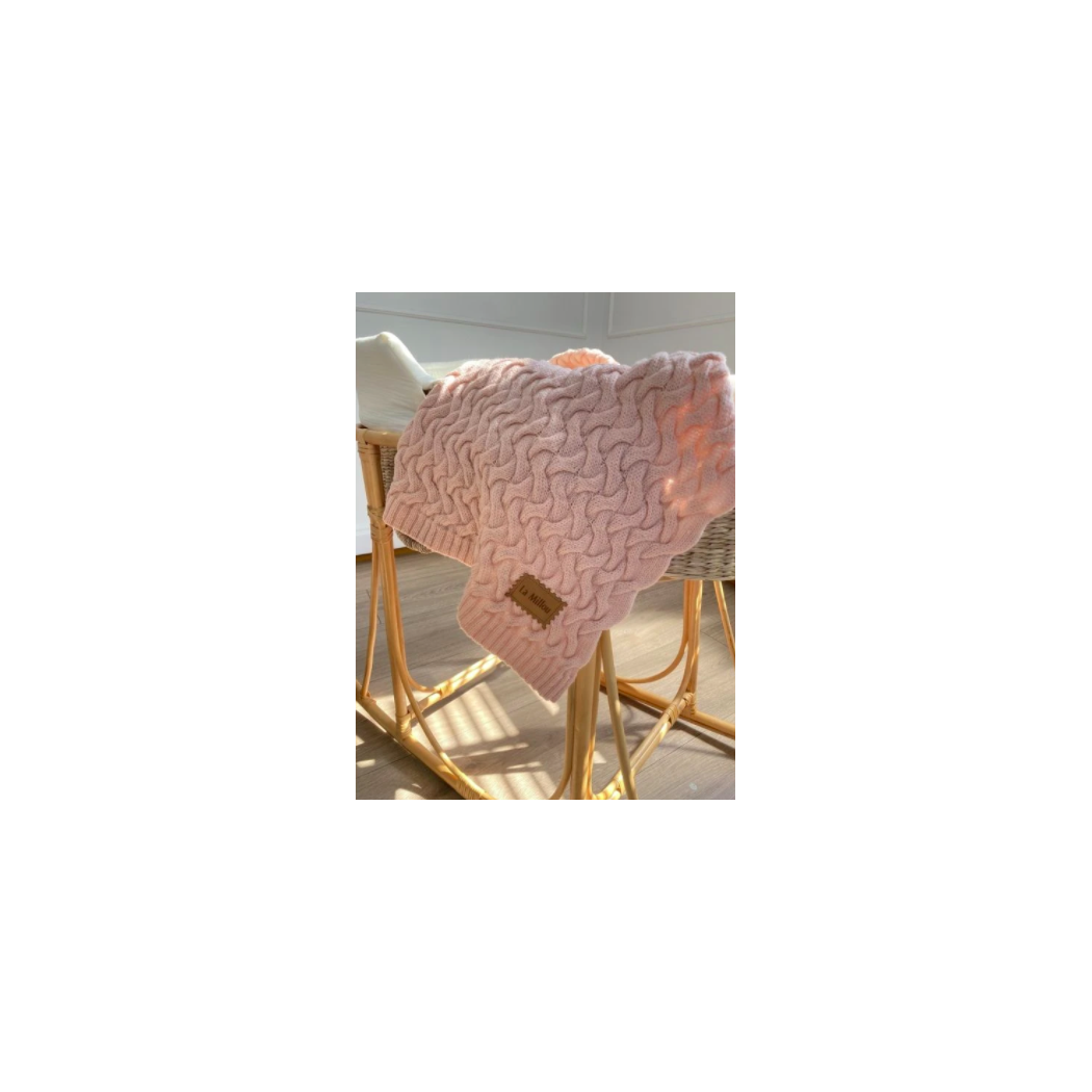 Stoned Pink - Koc z Wełny Merynosa - Różowy - 85x85 - 100% Wełna Merino - La Millou