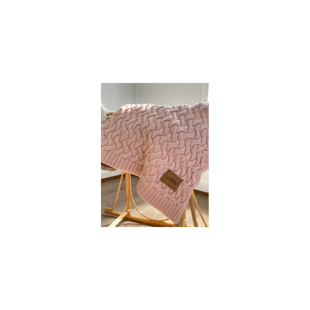 Stoned Pink - Koc z Wełny Merynosa - Różowy - 85x85 - 100% Wełna Merino - La Millou