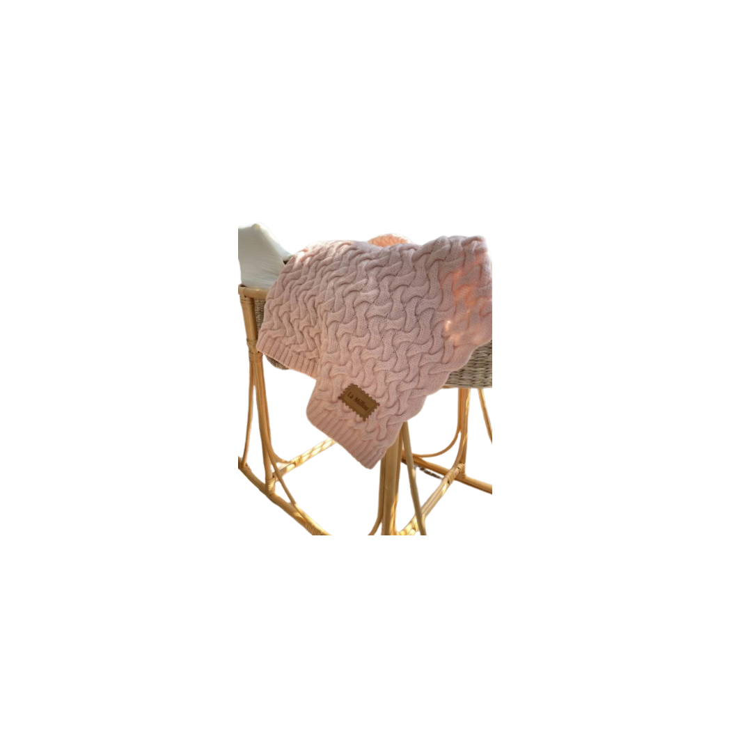 Stoned Pink - Koc z Wełny Merynosa - Różowy - 85x85 - 100% Wełna Merino - La Millou