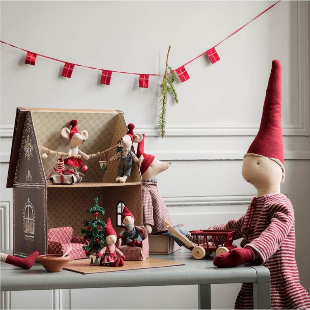 Mały Dzwoneczek na Czerwonym Sznureczku - Bell Ornament Small - Dekoracja Bożonarodzeniowa - Maileg