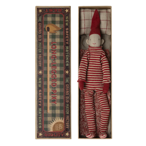 Krasnoludek w Pudełku - Dekoracja Bożonarodzeniowa - Long Legged Pixy - Akcesoria dla Lalek - Maileg