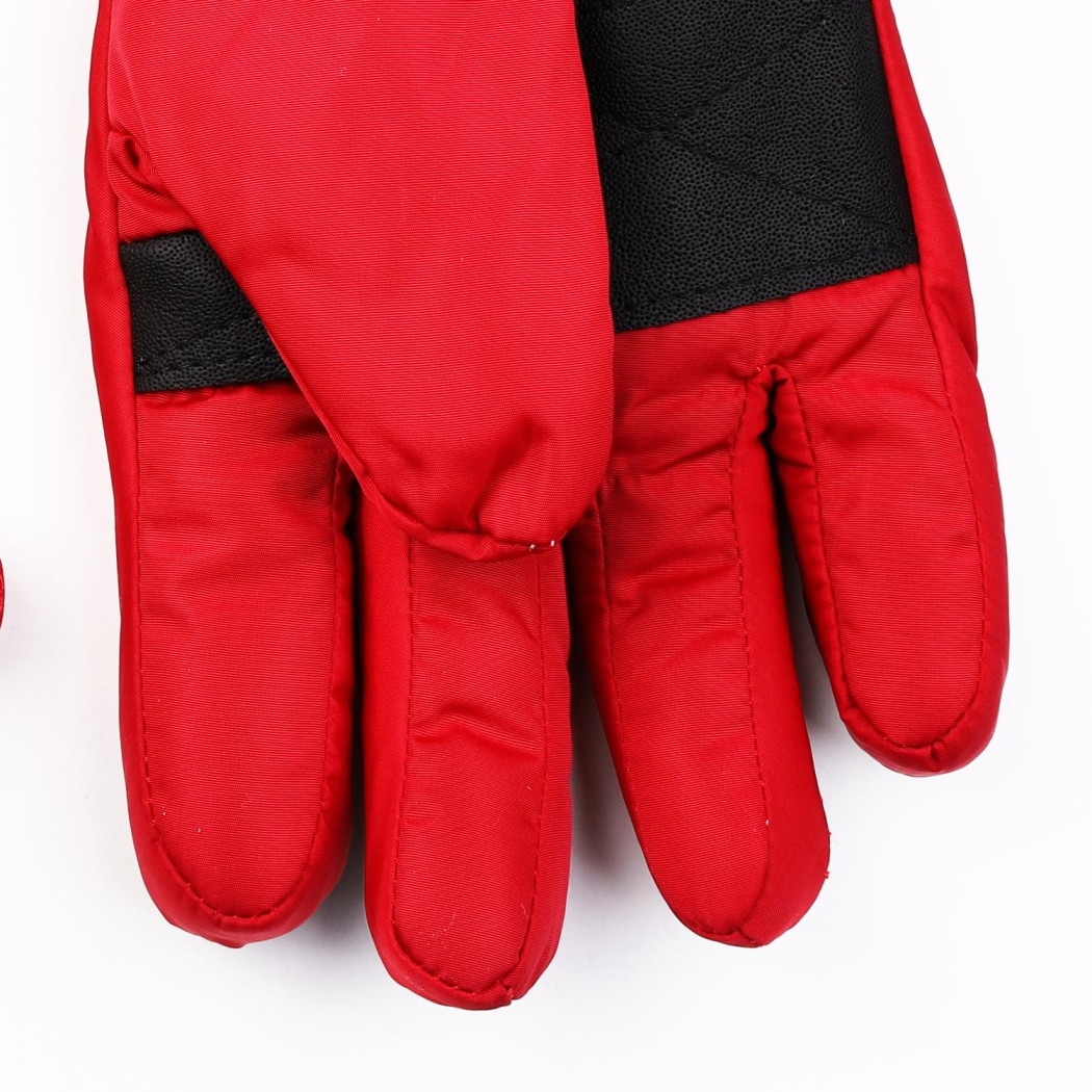 Czerwone Ortalionowe z Pieskiem - Rękawiczki Dziecięce 20 cm - Pięciopalczaste - MORAJ