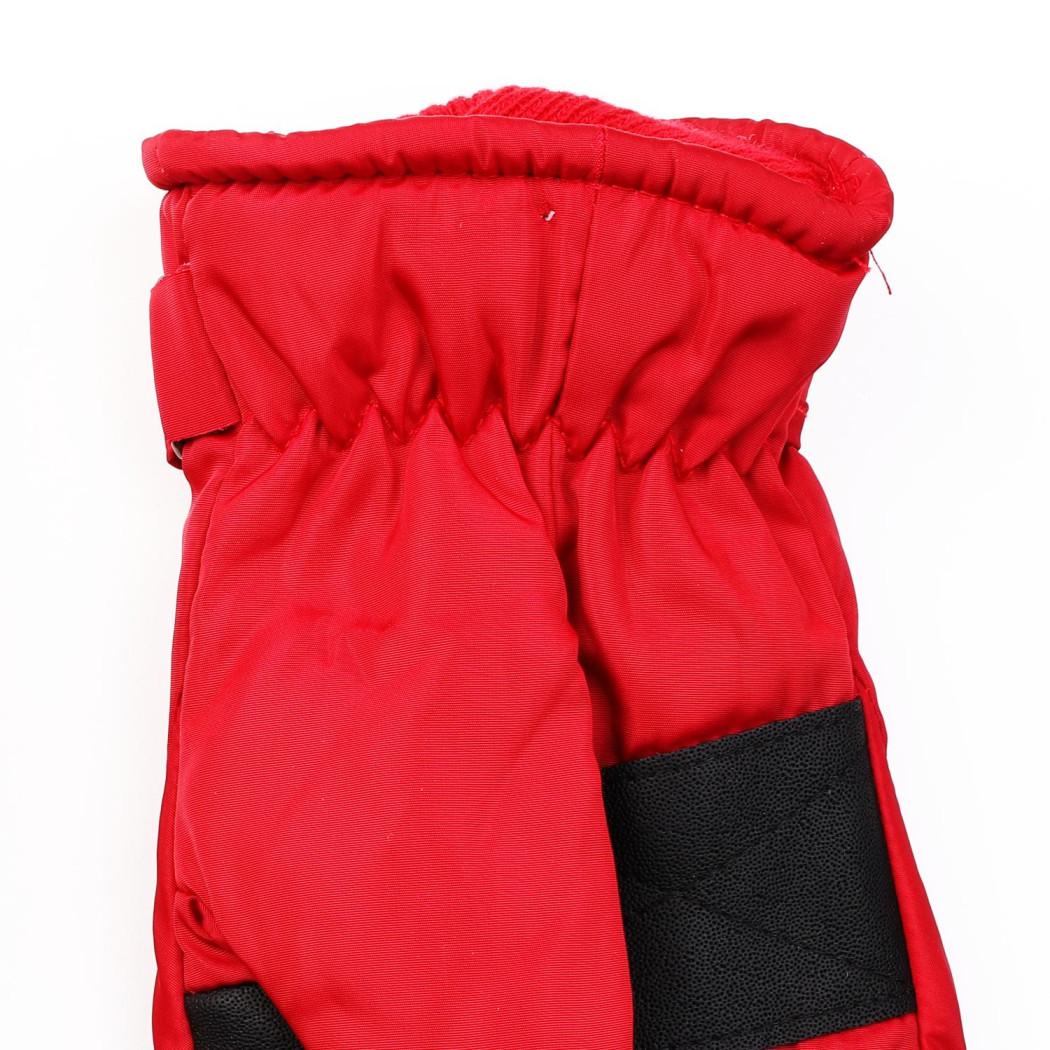 Czerwone Ortalionowe z Pieskiem - Rękawiczki Dziecięce 20 cm - Pięciopalczaste - MORAJ