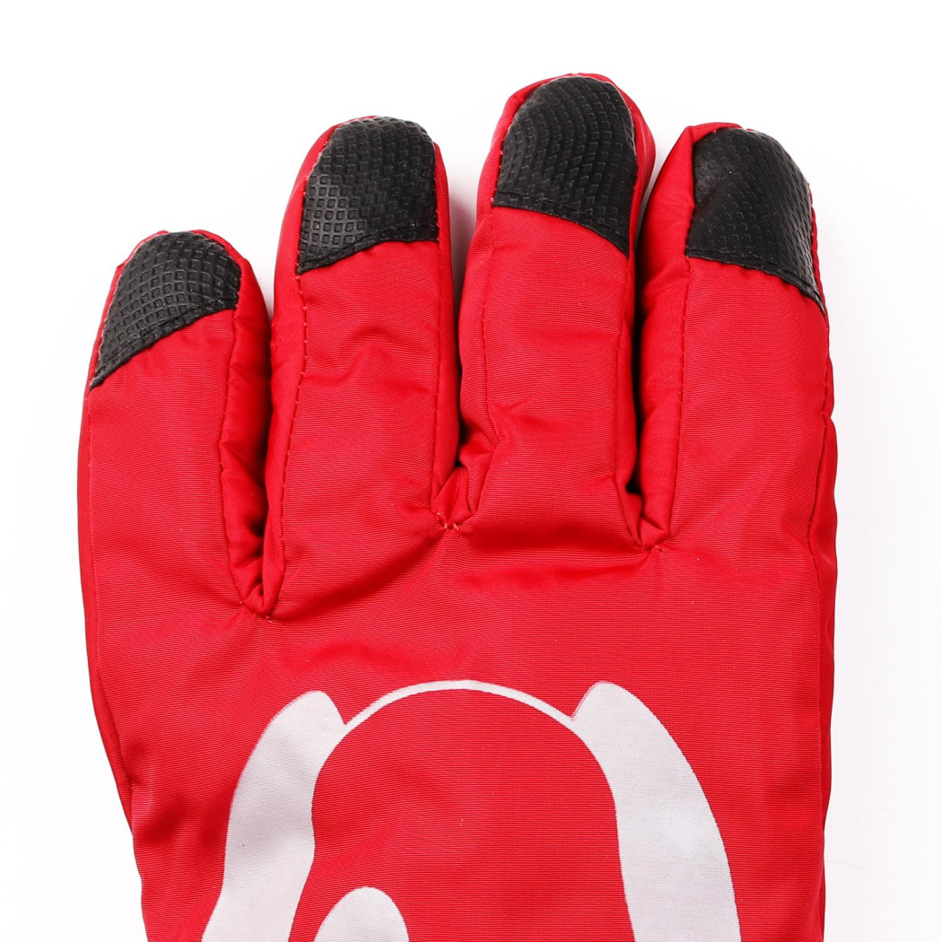 Czerwone Ortalionowe z Pieskiem - Rękawiczki Dziecięce 20 cm - Pięciopalczaste - MORAJ