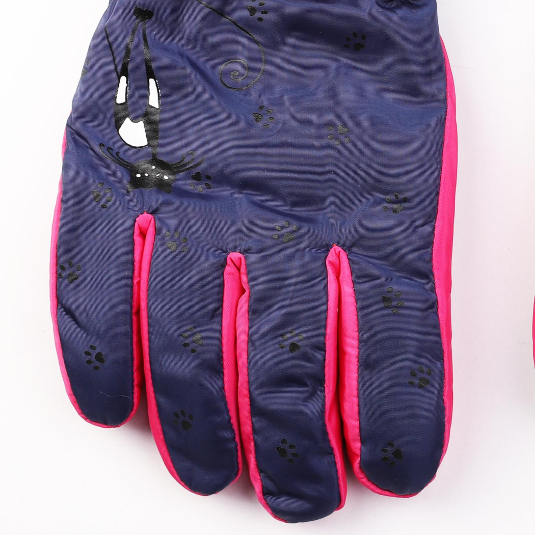 Granatowe Ortalionowe - Rękawiczki Dziecięce 20 cm - Pięciopalczaste - MORAJ