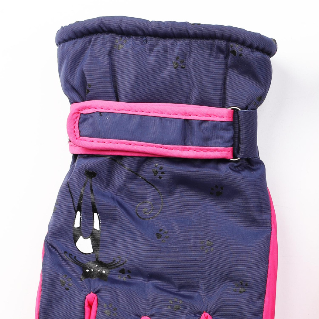 Granatowe Ortalionowe - Rękawiczki Dziecięce 20 cm - Pięciopalczaste - MORAJ