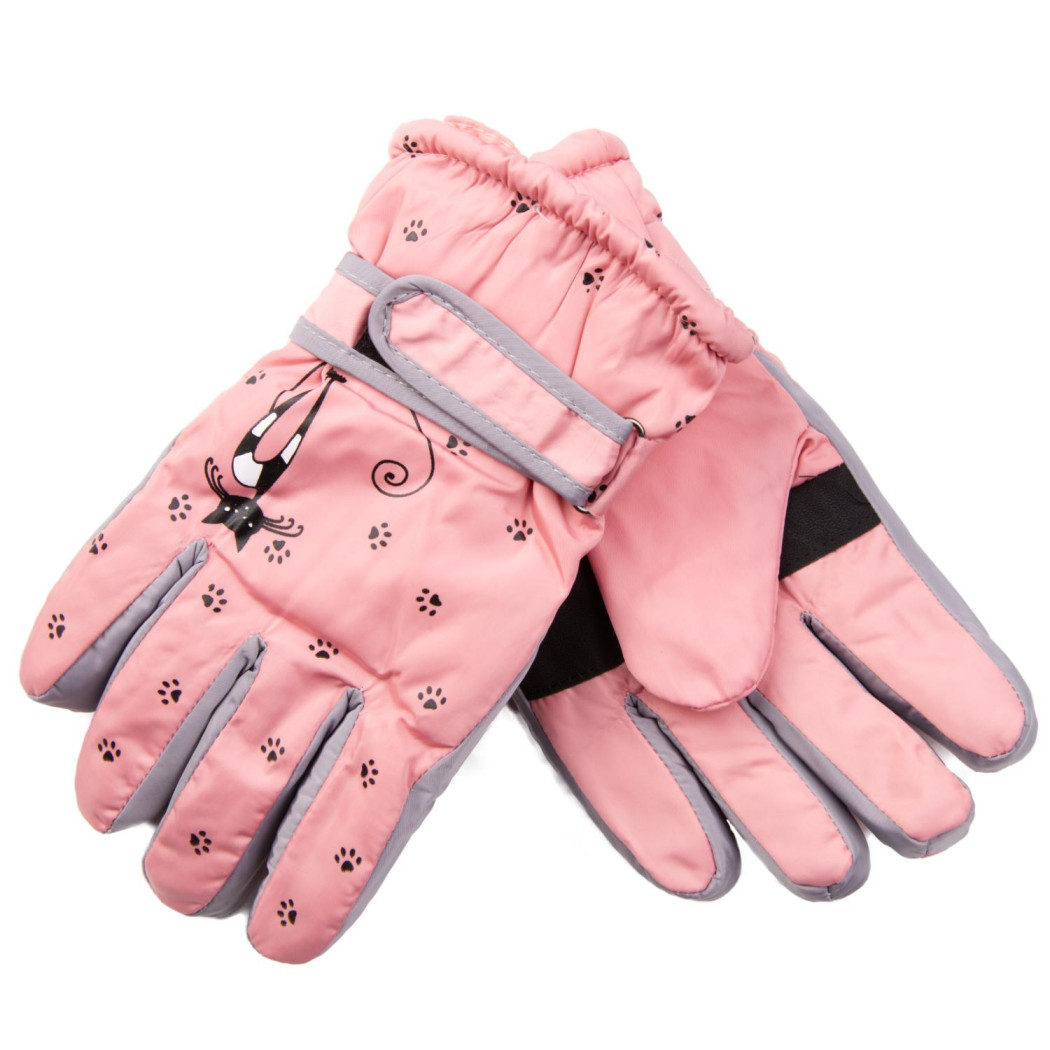 Różowe Ortalionowe - Rękawiczki Dziecięce 20 cm - Pięciopalczaste - MORAJ