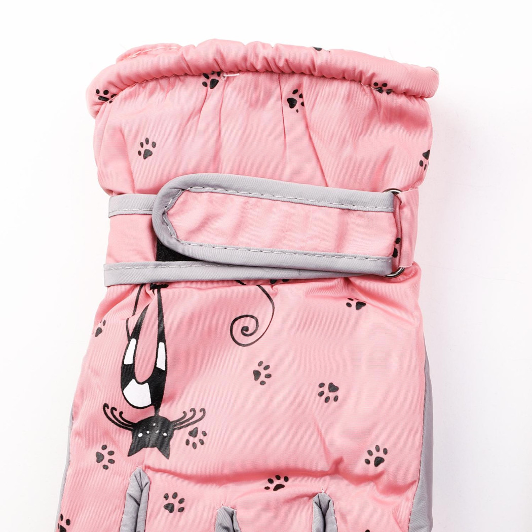 Różowe Ortalionowe - Rękawiczki Dziecięce 20 cm - Pięciopalczaste - MORAJ