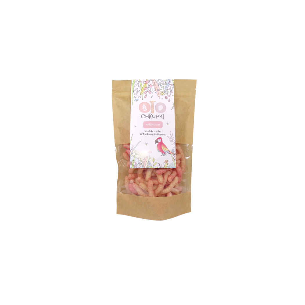Malinowe - OTO Chrupki - Orkiszowe z Suszoną Maliną Zdrowe Przekąski - OTO Landia - 25 g
