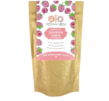 Maliny - Owoce Liofilizowane - Zdrowe Przekąski - OTO Landia - 20 g