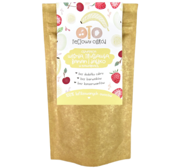 Mix Wiśnia Truskawka Banan Jabłko - Owoce Liofilizowane w Kawałkach - Zdrowe Przekąski - OTO Landia - 20 g