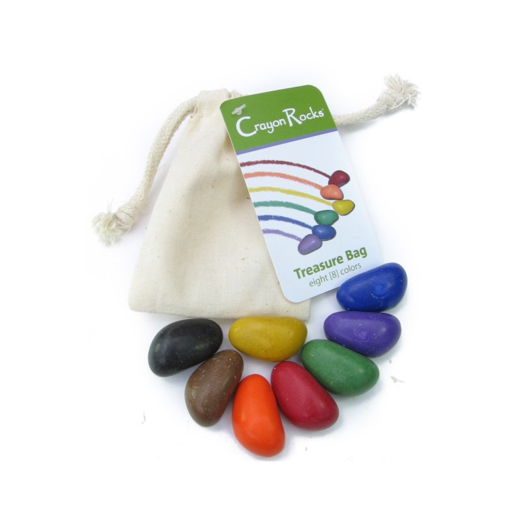 Crayon Rocks 8B - kredki stożkowe kamyki - 8 sztuk w bawełnianym woreczku