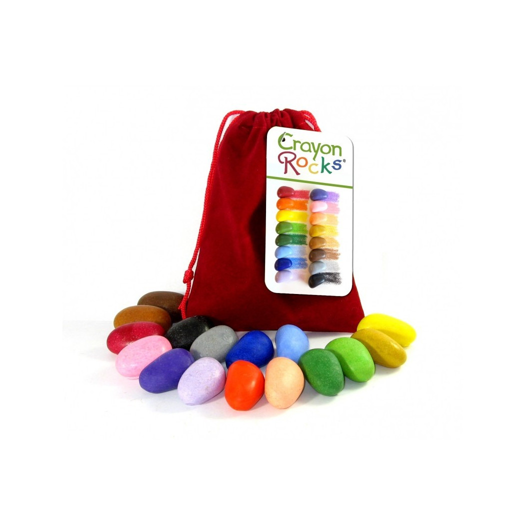 Crayon Rocks 16A - kredki stożkowe kamyki - 16 sztuk w aksamitnym woreczku