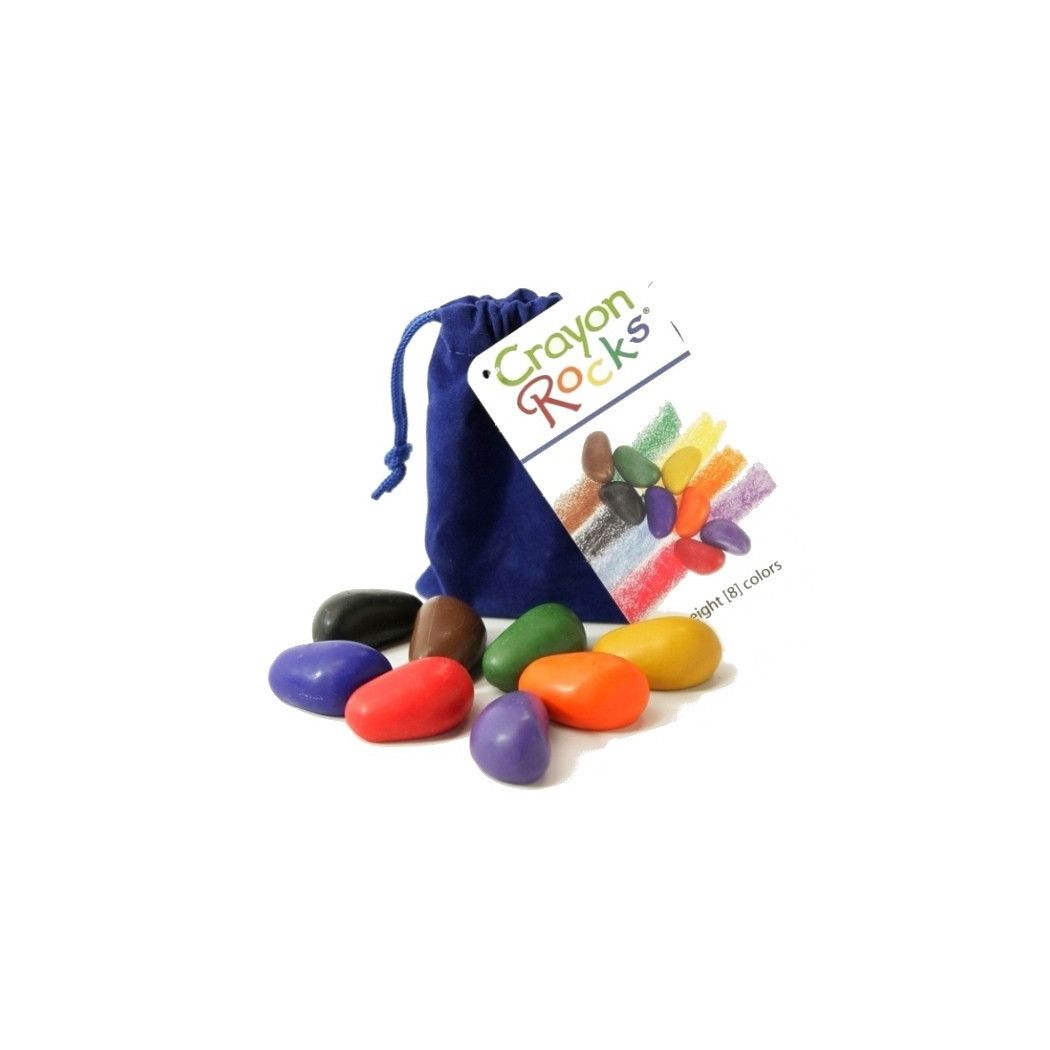 Crayon Rocks 8A - kredki stożkowe kamyki - 8 sztuk w aksamitnym woreczku