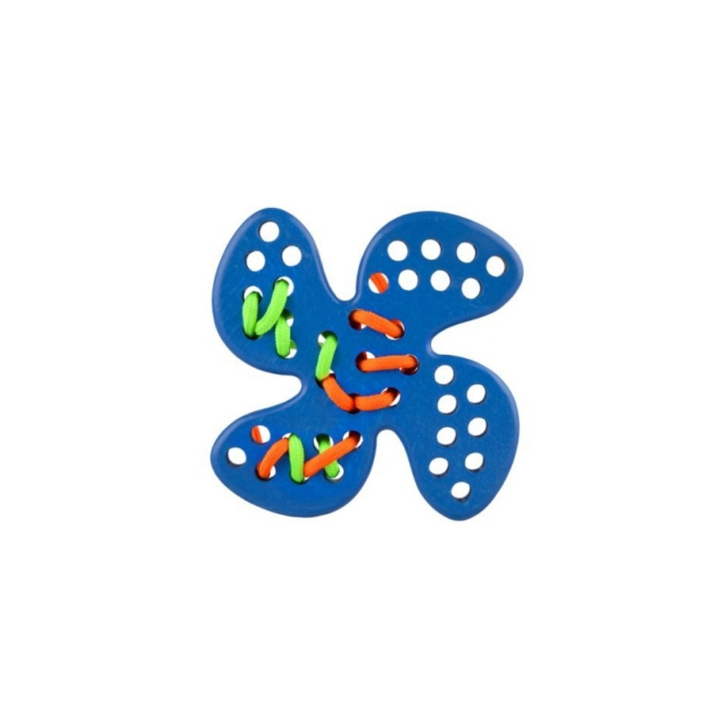 PRZESZYWANKA DREWNIANA KWIATEK NIEBIESKI LUPO MONTESSORI