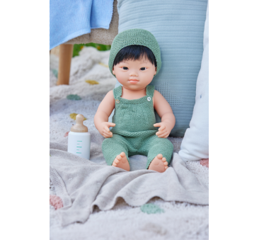 Dzianinowy Zestaw - Kombinezon i Czapka Beanie - Rozmiar 38 - Ubranko Dla Lalek - Miniland - LILLITOY