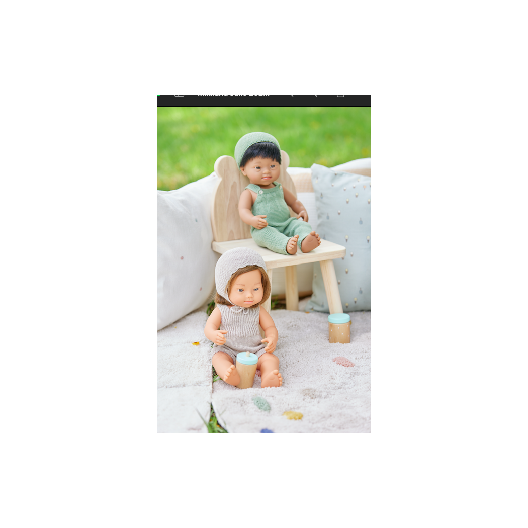 Dzianinowy Zestaw - Kombinezon i Czapka Beanie - Rozmiar 38 - Ubranko Dla Lalek - Miniland - LILLITOY