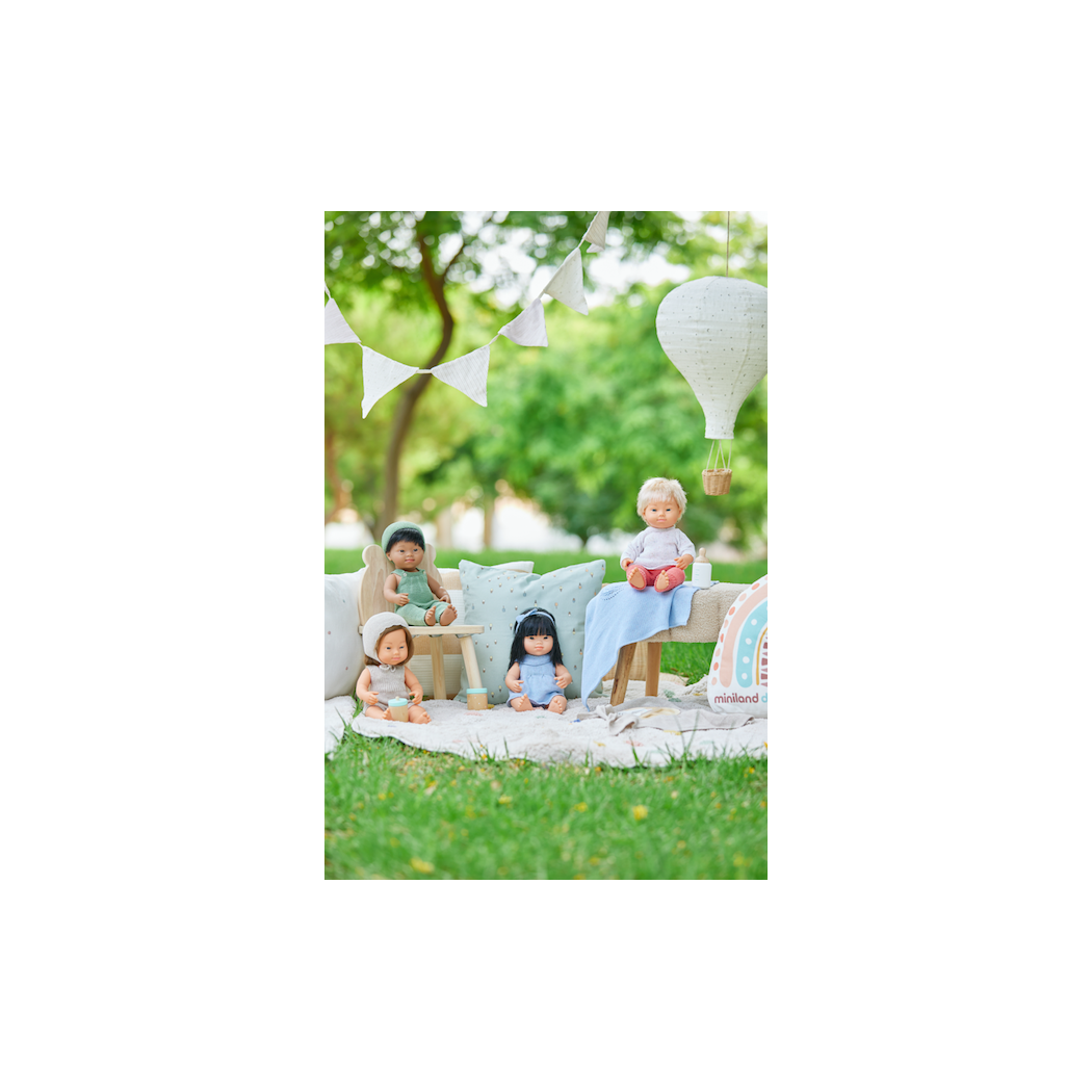 Dzianinowy Zestaw - Kombinezon i Czapka Beanie - Rozmiar 38 - Ubranko Dla Lalek - Miniland - LILLITOY