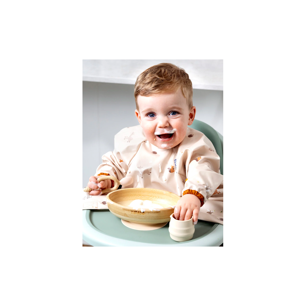 Forest Friends - Wodoodporny Śliniak z długim rękawem BLW - BIBaDO