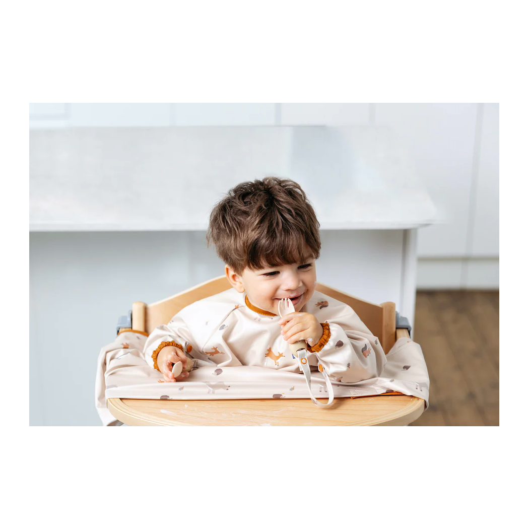 Forest Friends - Wodoodporny Śliniak z długim rękawem BLW - BIBaDO