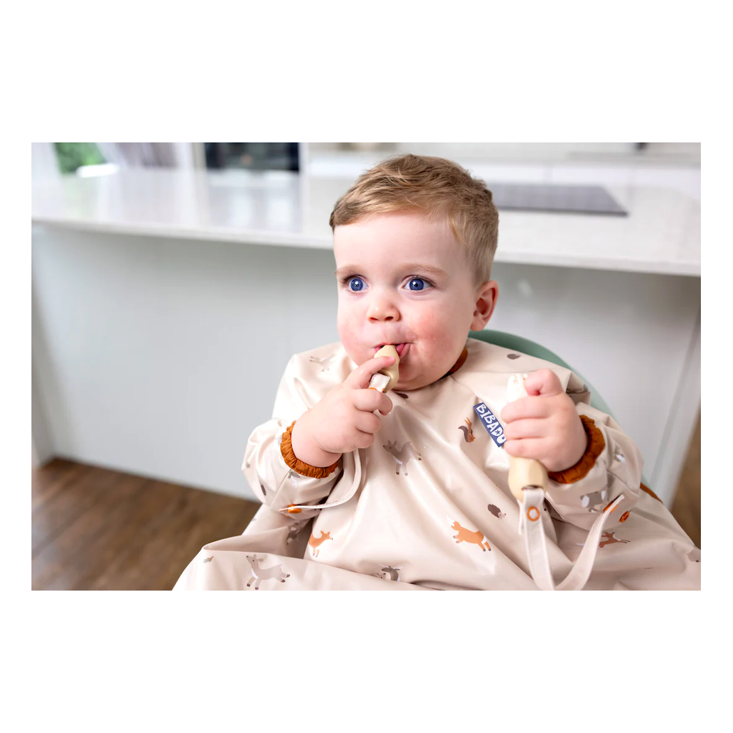 Forest Friends - Wodoodporny Śliniak z długim rękawem BLW - BIBaDO