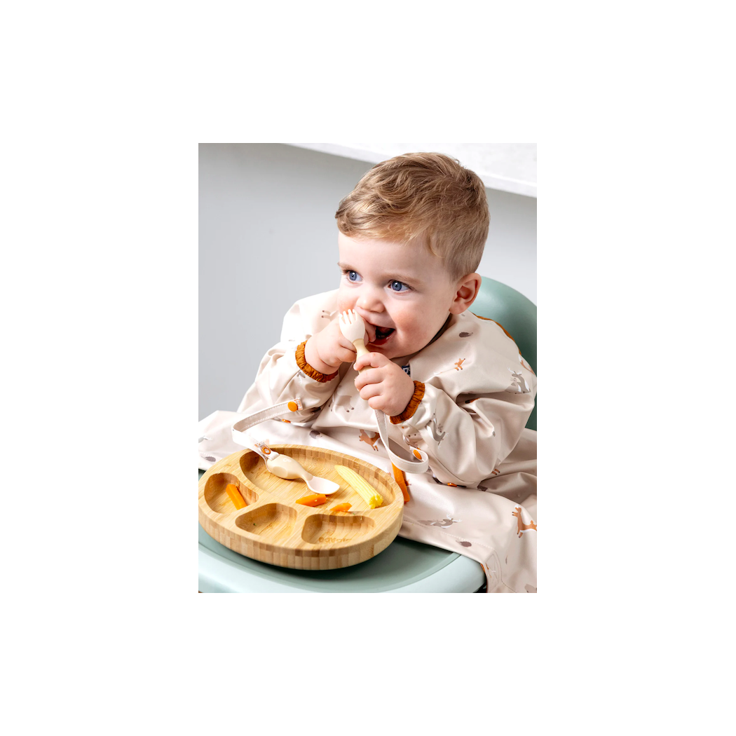 Forest Friends - Wodoodporny Śliniak z długim rękawem BLW - BIBaDO