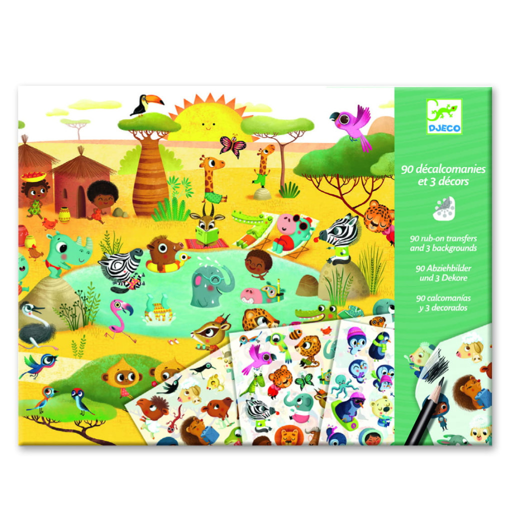 Sawanna Pustynia Biegun - Krainy - Zestaw Kalkomanii - Djeco