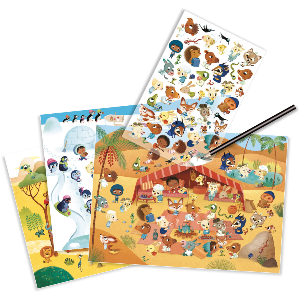 Sawanna Pustynia Biegun - Krainy - Zestaw Kalkomanii - Djeco