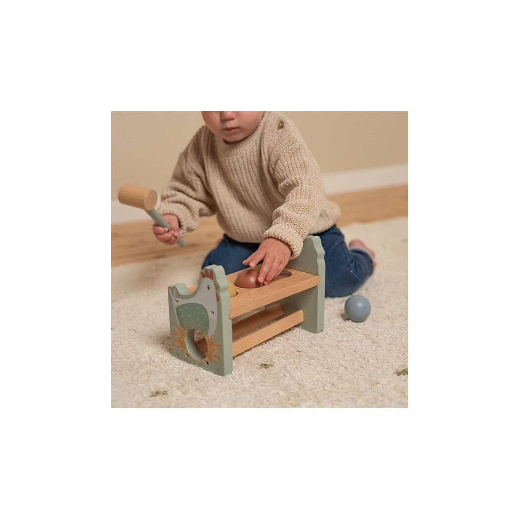 Little Farm - Drewniana Przebijanka Kurka - Mała Farma - Little Dutch - certyfikat FSC