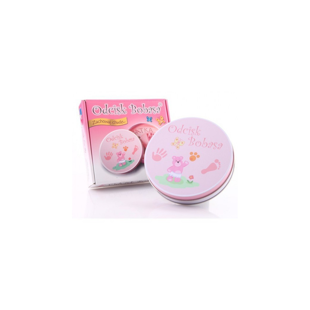 Zestaw Różowy - Odcisk Bobasa - Puszka z Glinką