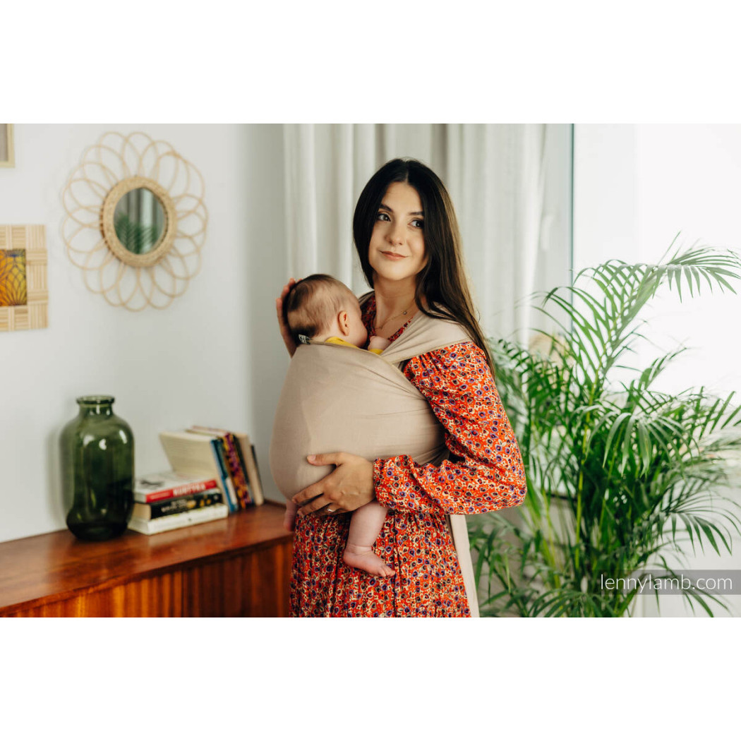 NUDE BEIGE - Chusta do noszenia dzieci, elastyczna - 100% Bawełna - Rozmiar Standardowy (5,0 metra) - LennyLamb