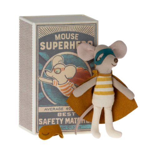 Superbohater - Super Hero Mouse - Little Brother In Matchbox - Maileg