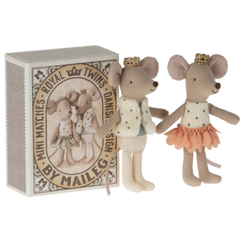 Królewskie Bliźnięta - Royal twins Mice - Little Sister And Brother In Box - Maileg
