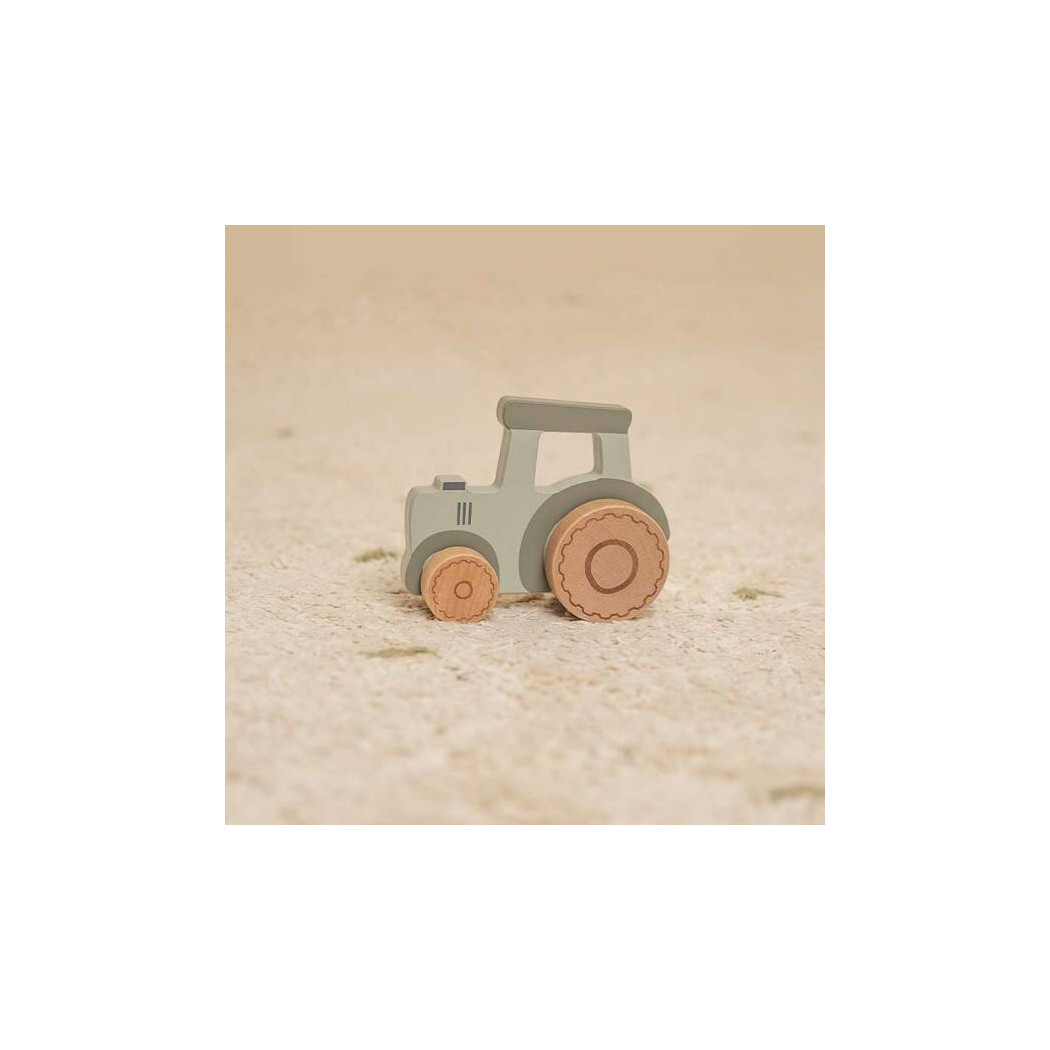 Traktor Drewniane Autko - Zielony - Little Dutch