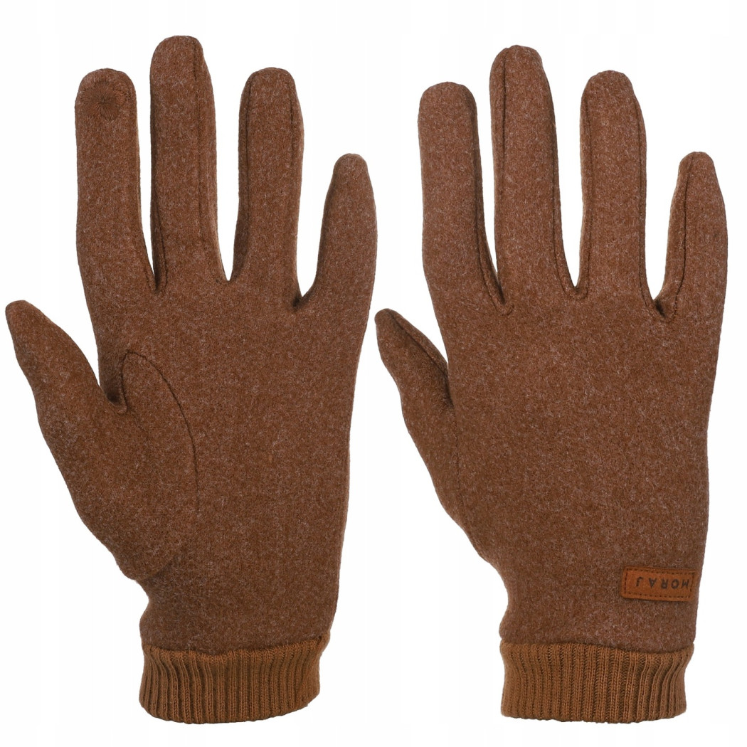 Brązowe - Rękawiczki Damskie - Pięciopalczaste - Rozmiar Uniwersalny - MORAJ