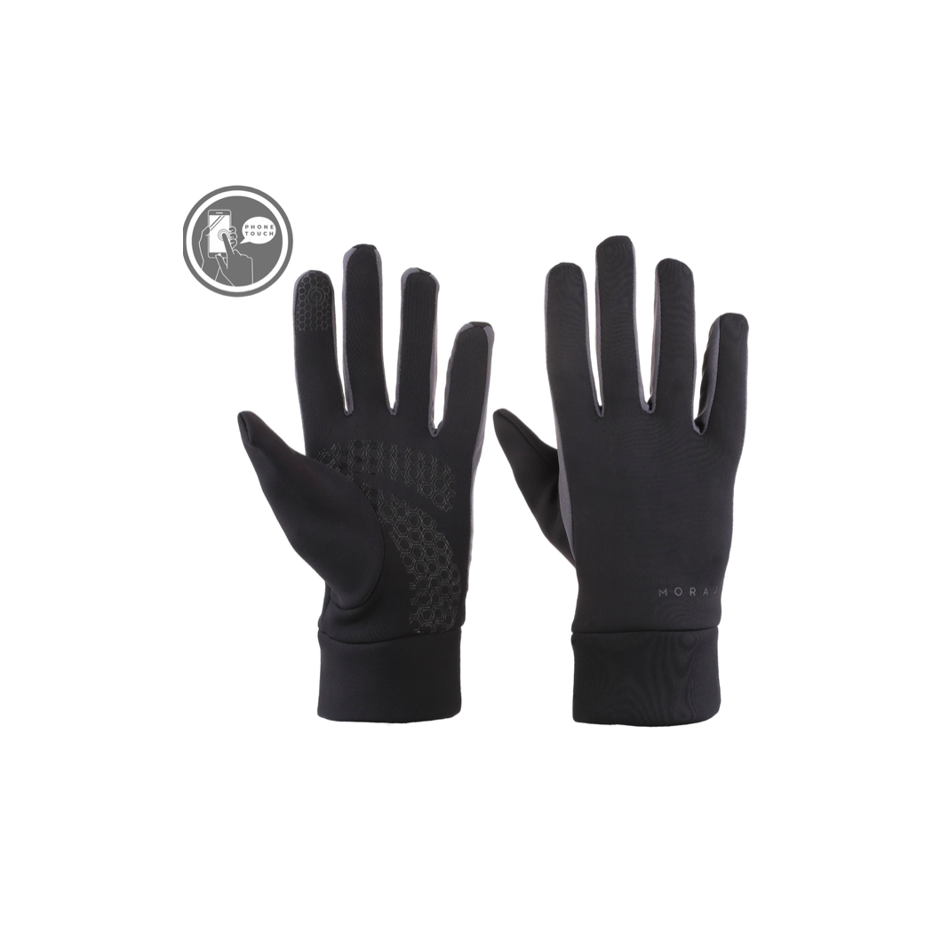 WYPRZEDAŻ Czarne - Rękawiczki Damskie Sportowe - Pięciopalczaste - Rozmiar Uniwersalny - MORAJ