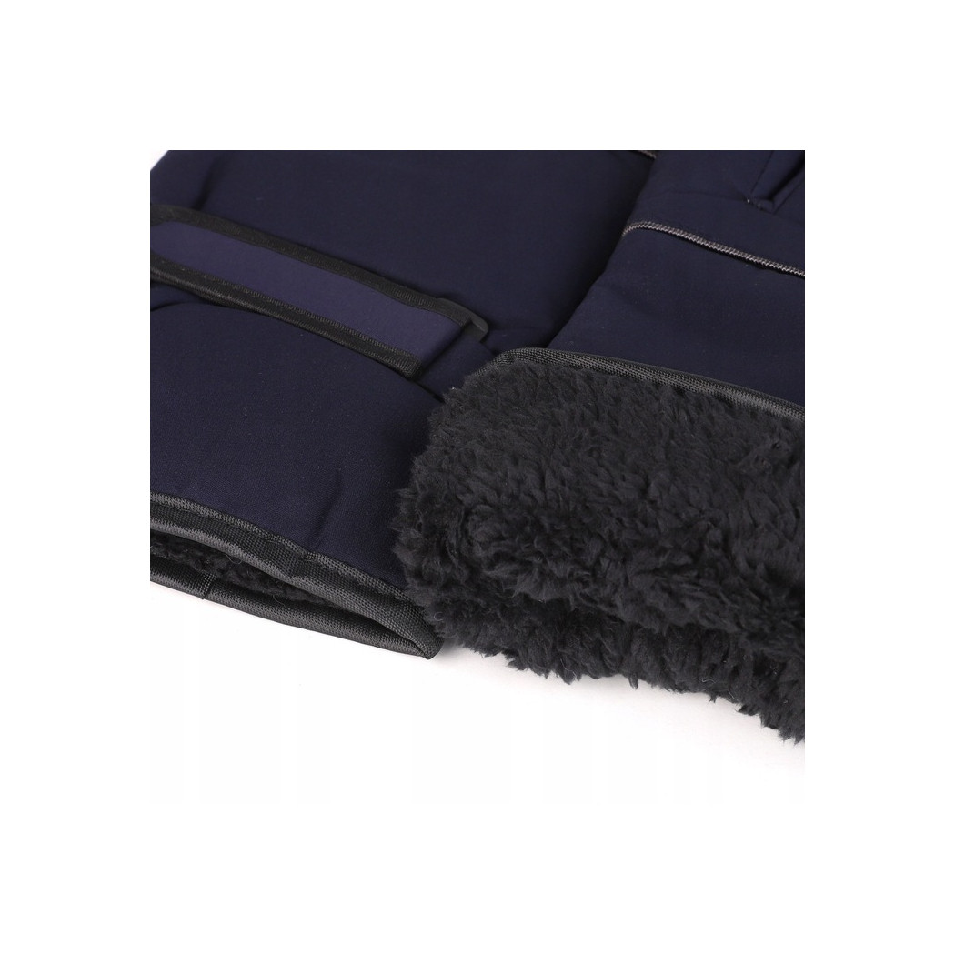 Granatowe Ortalionowe - Rękawiczki Męskie - Pięciopalczaste - MORAJ