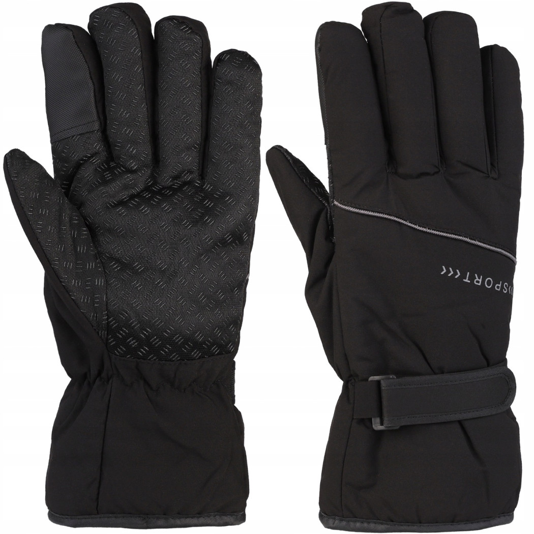 Czarne Ortalionowe - Rękawiczki Męskie - Pięciopalczaste - MORAJ