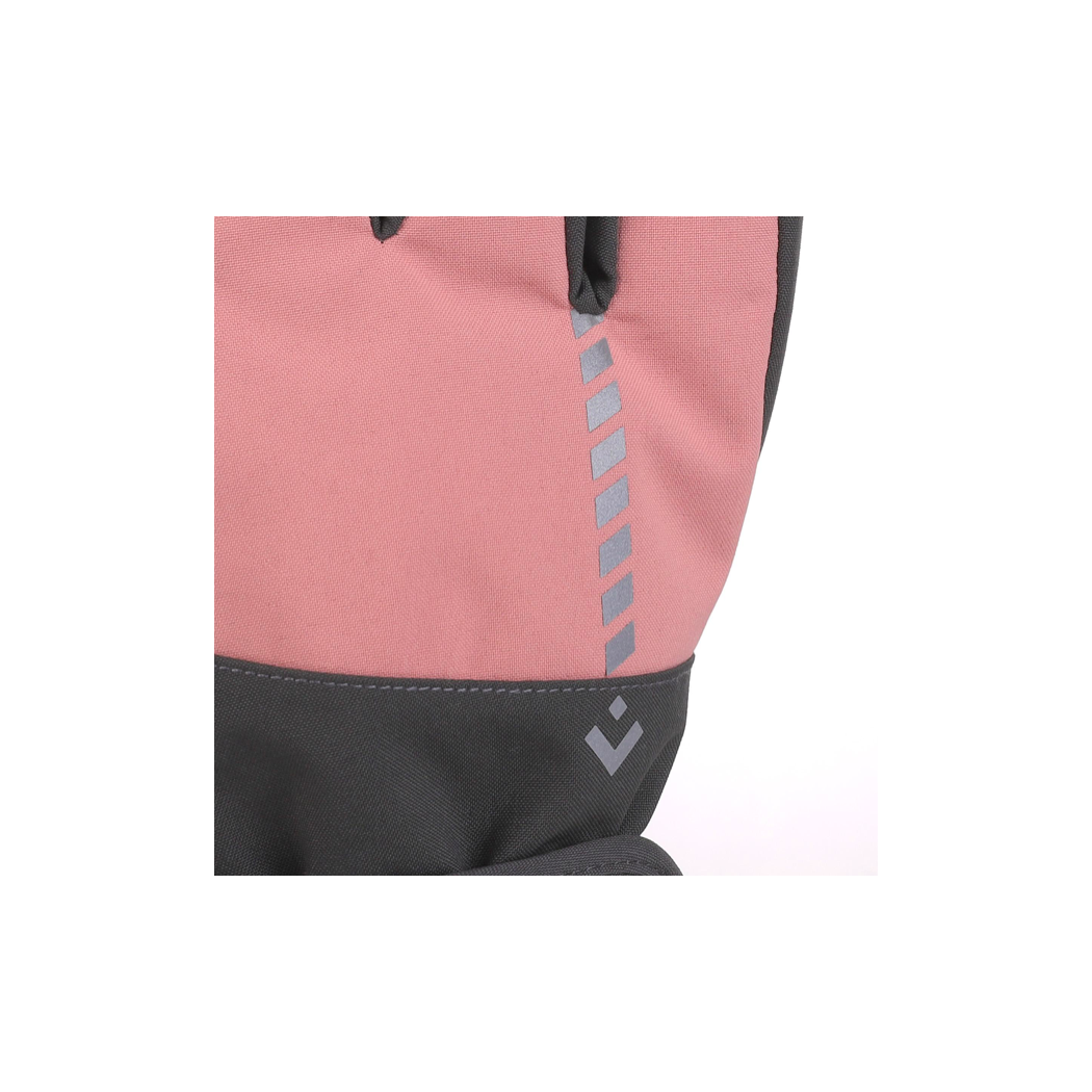 Czarno - Różowe Ortalionowe - Rękawiczki Damskie - Pięciopalczaste - MORAJ